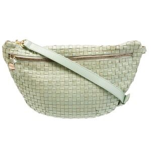 Clare V. Mint Green Woven Leather Bag